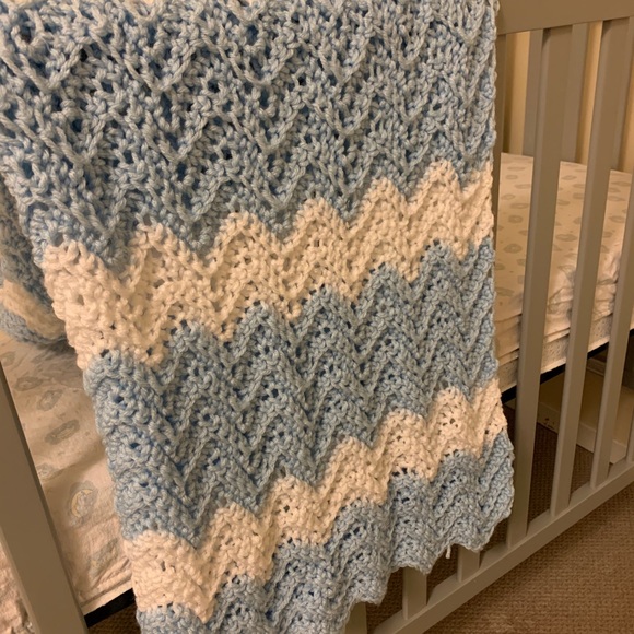 Made by Grandma - Hand Crocheted Baby Blanket - Picture 1 of 3